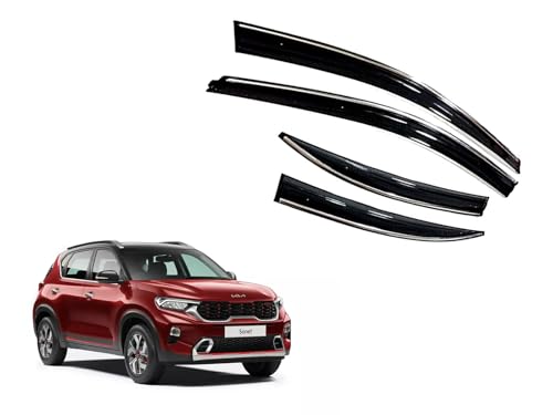 Image of CAR SAAZ Chrome Line Door Visor for SONET(2020-2024)(Set of 4Pcs) | Rain Guard | Wind Deflector