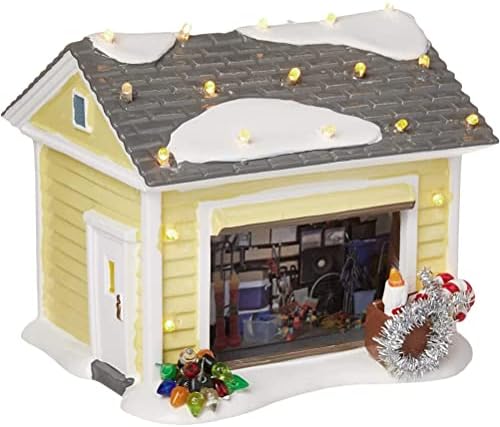 POXIAO Christmas Vacation Village Decoration Holiday House Lighted Building Celebrating Holidays Xmas Resin Ornaments