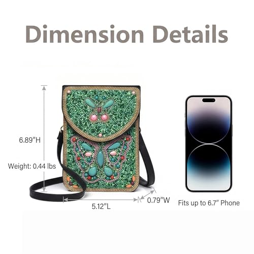 Image of Small Crossbody Bags for Women Designer Cell Phone Bag Boho Shoulder Wallet Purse