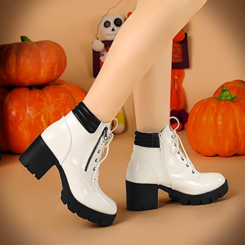 Bottines de combat à semelle crantée et talon carré Allegra K - 2