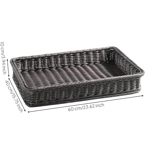 Almacenaje doméstico con la cesta rectangular tejida de 45 cm marrón oscuro 5