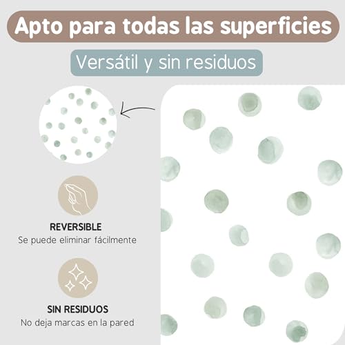 Decorative Wall Stickers, Green, 1 lámina (50 topos adhesivos) - Image 4