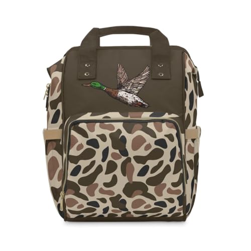 Old School Camo Duck Backpack/Mallard Duck Travel Bag/Trendy Duck Camo Carryon