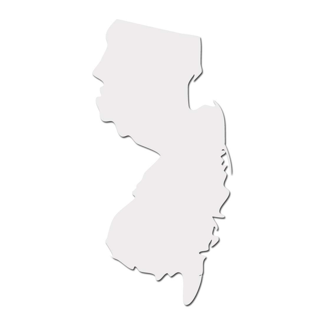 Ivybee DecalsNew Jersey Garden State Pride Sticker - White 5" Vinyl for Cars, Laptops