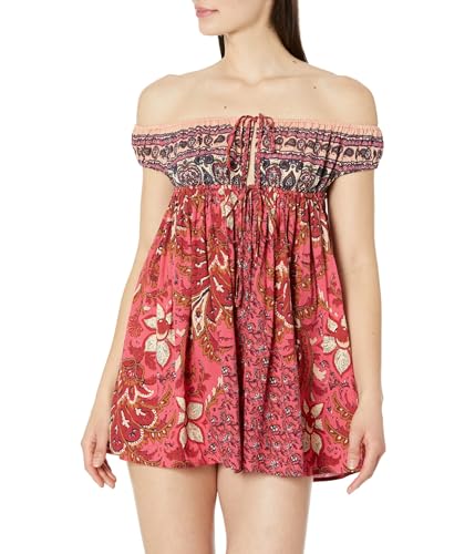 Free People Bali Mariposa Kleid, Strawberry Combo, X-Klein