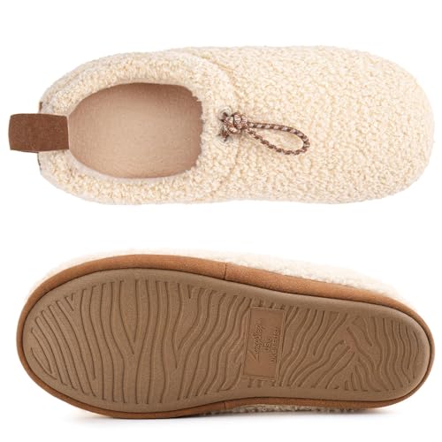 LazyStep Women's Ballari Loafer Slipper, Slip-On Indoor Cozy Memory Foam House Shoes(2024, Size 9, Beige)2