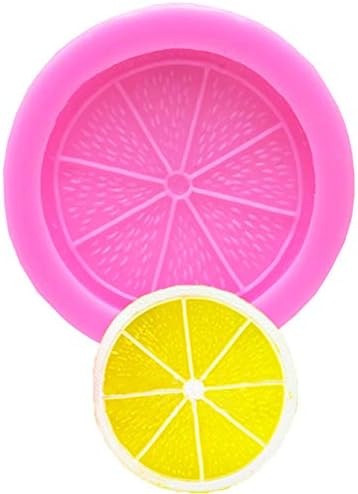 Miniatura 6 de Juego de 2 moldes de silicona para rebanadas de limón y frutas naranjas, para hacer dulces de fondant, moldes de chocolate, postres, cubitos de