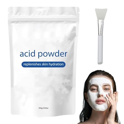 Acido ialuronico in polvere con pennello per maschere facciali, basso peso molecolare, solubile in acqua, altamente idratante, adatto per prodotti fai da te per la cura del viso