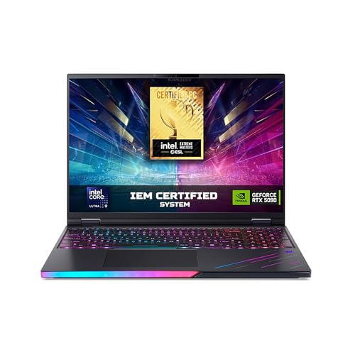 Portatili più veloci acer Predator Helios 16 AI PH16-73-91GR Notebook Gaming, NVIDIA GeForce RTX 5090 24 GB GDDR7, Intel Core Ultra 9 275HX, RAM 32 GB, 2 TB SSD, Display 16' OLED WQXGA 240 Hz, Windows 11 Home