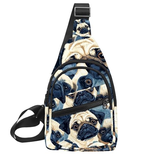Bolsa de pecho antirrobo y ligera con diseño de perro contra descuidos urbanos