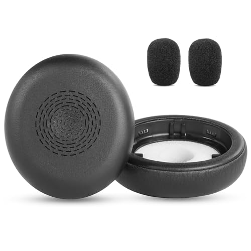 Almohadillas de repuesto Evolve2 75 para Jabra Evolve2 75 - Kit de espuma para micrófono | Almohadillas con cuero proteico suave y espuma viscoelástica de alta densidad, negro miniatura 6