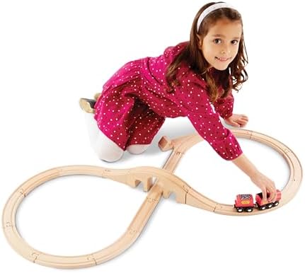 Melissa & Doug 10703 - Juego de Tren de Madera con rieles en 8