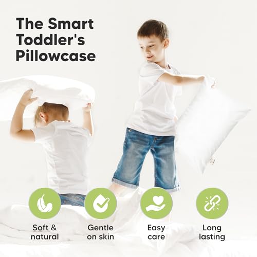 Image of KeaBabies 13x18 Waterproof Toddler Pillowcase, 2pk Pillow Case (Soft White) | Soft Waterproof Toddler Pillow Protector Cover for Kids, Boys, Girls, Machine Washable, Small Travel Pillow Sold Separately