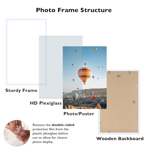 Image of JCJMY 14x24 Picture Frame White for Poster Photo Picture, Horizontal and Vertical Formats for Wall Hanging, 14 x 24 Wall Gallery Poster Photo Frame for 14 by 24 Photos Posters, White