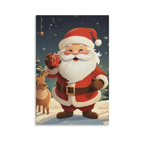 Toile imprimée Père Noël grand format pour illuminer votre salon cet hiver