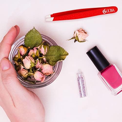 OCBA Straight Professional Tweezers for Women Stainless Steel Eyebrow Tweezers Precision for Ingrown Hair Eyelash Tweezers for Men & Women