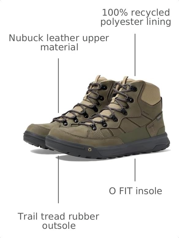 Image of Oboz Men's Burke Mid Leather B-Dry Waterproof Hiking Boot