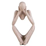 Estatua de pensador de resina, escultura abstracta hecha a mano, figuras artísticas artesanales, adornos de arte para el hogar, oficina, estantería, decoración de escritorio -b 13 x 24 cm (5 x 9