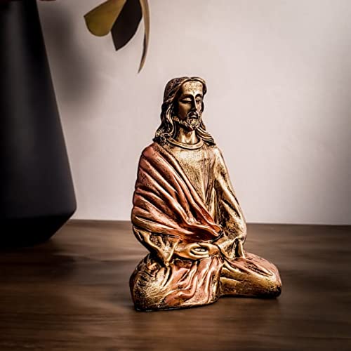 imagem jesus sananda meditação meditando resina 22 cm