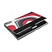 Modern Art with White Red Black Color Business Card Holder Leather, Slim Credit Card Case Stainless Steel Wallet for Women and Men Unisex Business Card Holder
