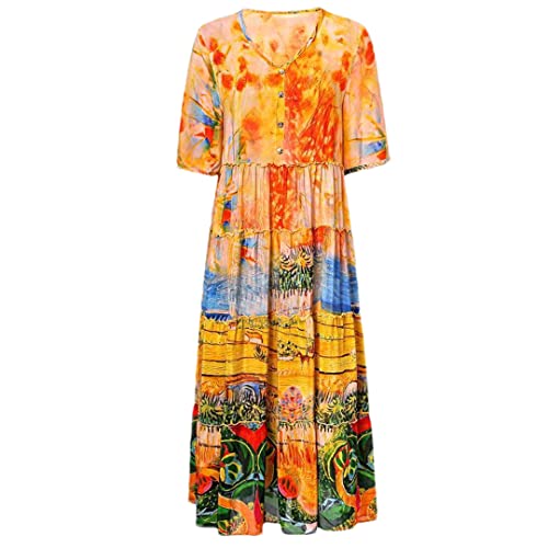 Robe d'été décontractée imprimé floral femme fluide 5XL