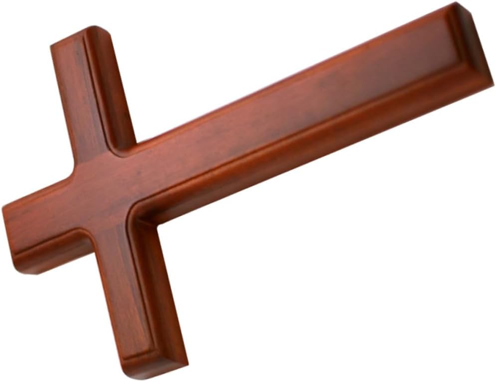 Garneck 2pcs 32cm Religious Decor Wooden Cross Pendant Wall Hanging Classic Design