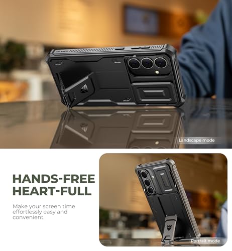 Image of Dexnor for Samsung Galaxy S26+ Plus Case with Upgraded Slide Camera Cover & 2 Front Frames & Built-in Screen Protector & Kickstand, Heavy-Duty Rugged Case Full-Body Protective Cover(2026),Black