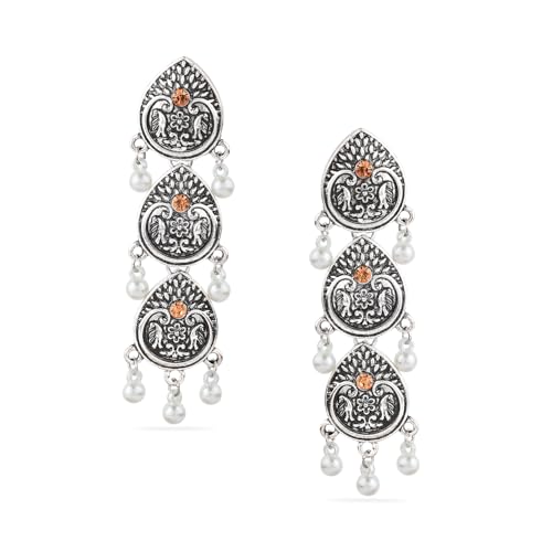 Image of Rubans Oxidised Dangle Earrings Boho Stylish Trendy Jewellery Gift for Women & Girls