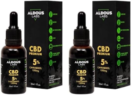 Auténtico Aceite CBD Oil 5% | 30ml | 1500mg de Cannabidiol | Aceite de Cáñamo Bio enriquecido con 5% CBD | 1200 gotas Aceite CBD | Hemp Oil | 0% THC (Paquete de 2)