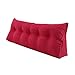 Produktbild DX Dreiecksordner-Nachttischkissen in Bettnische, Bett- und Lesekissen, Seite mit Aufbewahrungstasche, waschbar, 4 Farben (200 cm) (Farbe: ROT, 200 cm)