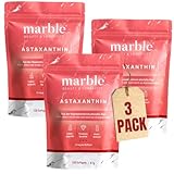 marble® Astaxanthin 3 x 120 Softgel-Kapseln, 12 mg + Krillöl – 4 Monatsvorrat – Astaxanthin hochdosiert aus Haematococcus Pluvialis Alge – laborgeprüft, Made in Germany – 30 Tage risikofrei testen