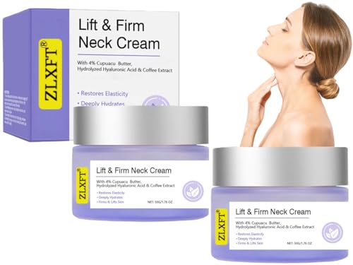 Lift & Firm Neck Cream,2pcs Cremas para el Cuello para Apretar y Reafirmar,Crema Reafirmante para el Cuello,Crema Para el Cuello y Escote Reafirmante,Hidratante para el Cuello