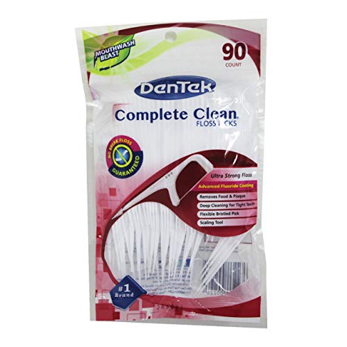 DenTek Complete Clean Floss Picks | Removes Food & Plaque | 90 Count | 6 Pack - //coolthings.us