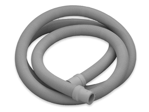 Premium Robuster Universal Abwasserschlauch/Ablaufschlauch für Waschmaschinen und Geschirrspüler - 2m Grau