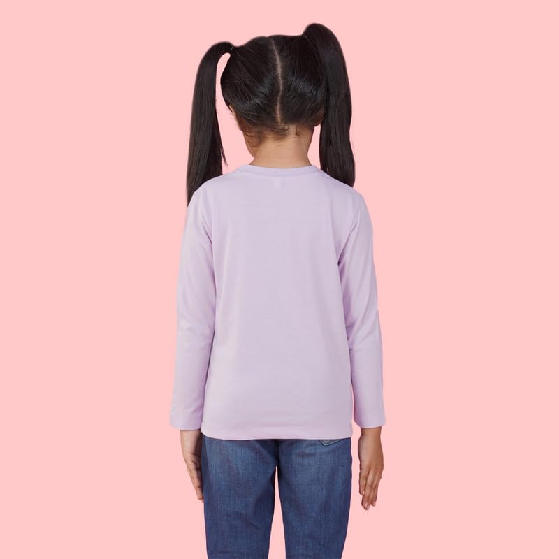 Image of Nusyl Girls Full Sleeves T-Shirt for Kids | Cute Printed Casual Wear | Soft Cotton Blend | Comfortable Regular Fit | 2-16 Years | Multiple Colors