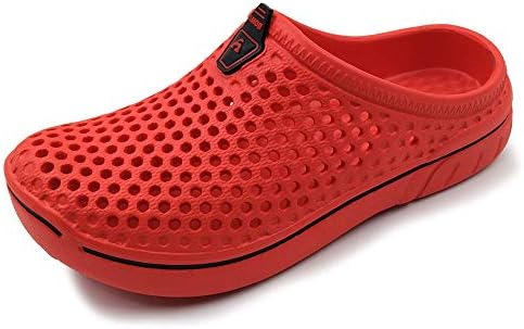 Amoji Garden Clogs Shoes Sandals House Slippers Home Room Shoes Indoor Outdoor Shower Shoe Sport Kids Child Children Baby Boys Girls (Toddler/Little Kid/Big Kid) Red 2.5-3.5 M US Big Kid