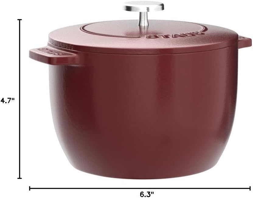Staub La Cocotte de GOHAN 40511-827 Cherry S 4.7 inches (12 cm) Rice Pot, 1 Piece, Cast Iron Pot, Rice Cooker