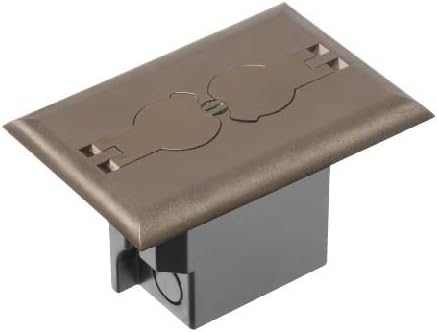 Arlington Industries FLBRF101LA-1 Retrofit Electrical Floor Box with Flip Lids for Existing Floors, Light Almond, 1-Pack