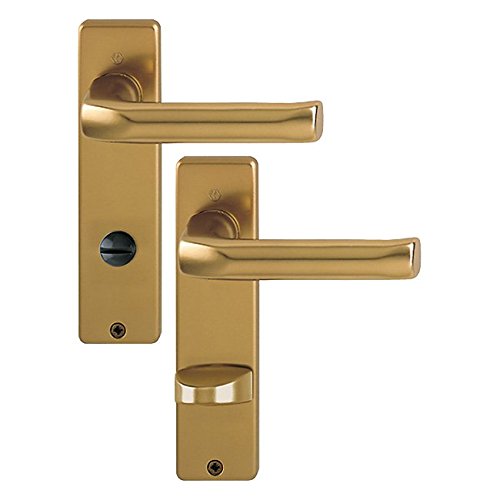 Preisvergleich Produktbild HOPPE Kurzschild Türdrückergarnitur für den Wohnbereich Aluminium F4 Bronze London 113 / 202KP / SK / OL Bad / WC - Garnitur