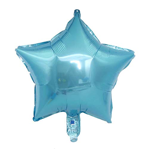 Image of MEETINGU Light Blue Star Shape Foil Balloons 18Inch Light Blue Foil Balloons 10 PCS Baby Blue Star Mylar Balloons for Wedding, Graduation, Baby Shower, Birthday Party Decorations