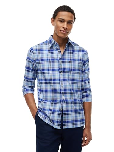 Image of Tommy Hilfiger Men's Long Sleeve Oxford Shirts in Regular Fit, Men's Button Down Shirts, Also Available in Big and Tall