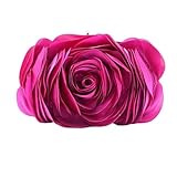Bolsa Clutch Feminina Rosa Tridimensional em Poliéster com Alça Removível 'New Romantic' – Design Floral 3D – Acompanha Bolsa de Veludo