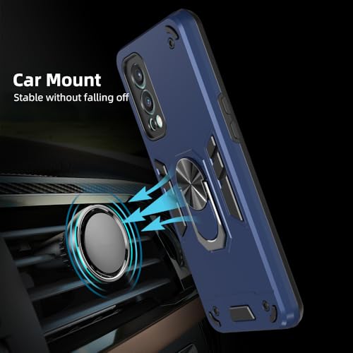 Image of Armor OnePlus Nord2 5G Defender Case | Rotating Ring Holder & Kickstand in-Built | Military Grade Armor | 360 Degree Protection Back Cover for OnePlus Nord2 5G (Blue)