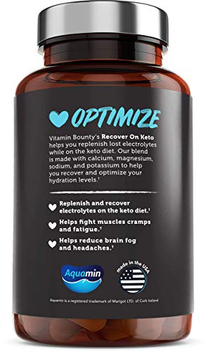 Vitamin Bounty Recover On Keto Electrolytes - Keto Supplements, Keto Electrolytes Pills, Electrolyte Supplement, Keto Vitamins, Sugar Free Hydration, Boost Energy, Workout Recovery - 60 Capsules #TOP1