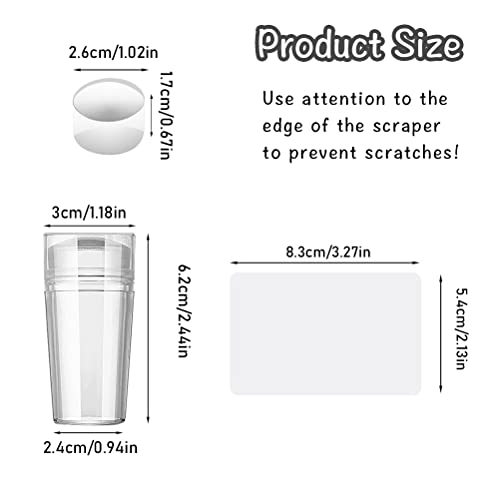 Besarme 4 In 1 Nail Art Stamper Set, 1 Pcs Nail Art Stamper With 2 Pcs Silicone Heads And 1 Scraper Manicure Nail Art Tool With Scraper For Diy Nail Decor #TOP2