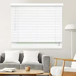 CHICOLOGY Faux Wood Blinds , Window Blinds , Wood Blinds , Window Shades , Window Treatments , Blinds & Shades , Window Shades For Home , Wooden Blinds , Basic White , 12