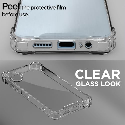 Image of Fashionury Clear Back Cover Case for Samsung Galaxy M17e 5G / M07 / A07 / F07 / F70e / A07 5G | Anti-Yellow Acrylic Hard Back + Soft TPU Bumper | 360 Protection | Slim Transparent Bumper Case (Clear)