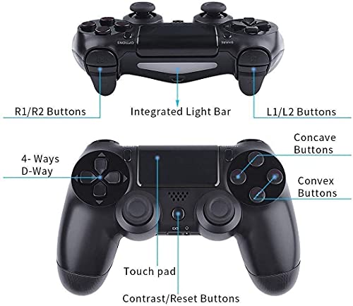 Controlador de jogo para PS4, controlador sem fio para Playstation 4 com joystick de jogo de vibraçã