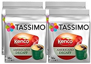 Tassimo T Discs Kenco Americano Decaf (4 Pack, 64 T Discs/pods), 64 Servings