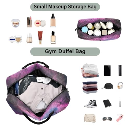 Large Travel Duffel Bag, Nebula Universe Star Sports Tote Gym Bag, Shoulder Weekender Overnight Bag for Women Men, Carry On Luggage with Toiletry Bags4